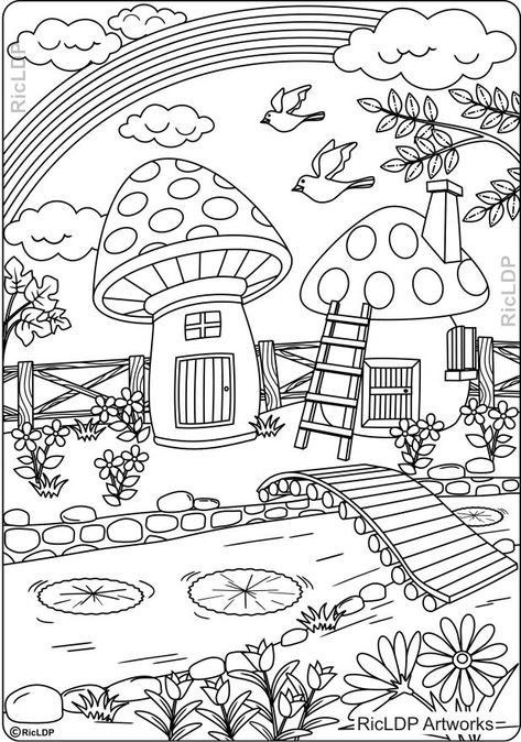 House Colouring Pages, Dog Coloring Page, Unicorn Coloring Pages, Animal Coloring Pages, Free Printable Coloring Pages, Book Page, Color Therapy, Coloring Book Pages, Colouring Pages