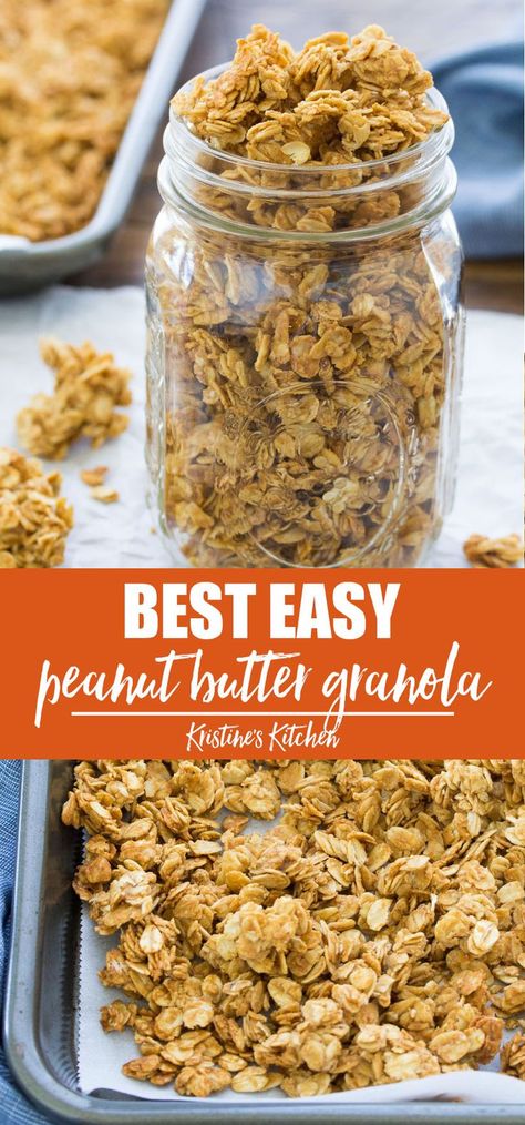 Healthy Granola Recipe, Easy Granola Recipe, Granola Recipe Healthy, Easy Granola, Healthy Granola, Granola Recipe Homemade, Peanut Butter Granola, Granola Healthy, Granola Recipe