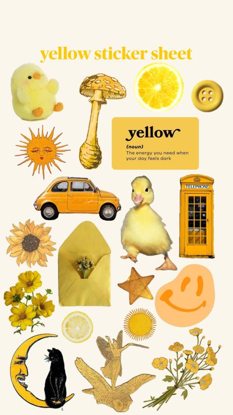 #yellow #stickers #stickersheet #aesthetic #bee #sticker #edit #printable Yellow Aesthetic Journal Stickers, Yellow Stickers For Journal, Yellow Aesthetic Stickers Printable, Yellow Scrapbook Stickers, Yellow Asthetic Picture, Stickersheet Aesthetic, Yellow Stickers Aesthetic Printable, Yellow Stickers Printable, Digital Scrapbook Aesthetic