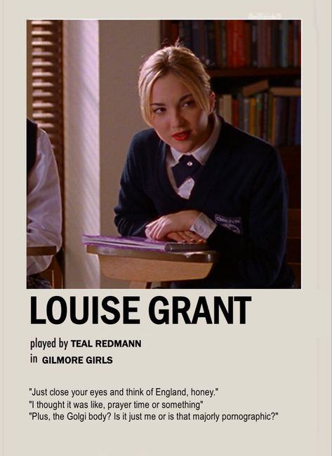 Louise Gilmore Girls Aesthetic, Glimore Girls Poster, Louise Grant Gilmore, Louise Grant Aesthetic, Gilmore Girls Louise, Gilmore Girls Posters, Louise Gilmore, Louise Core, Louise Grant