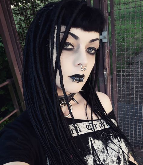 Make-up from yesterday . . . #motd #makeup #makeupoftheday #gothmotd #gothmakeup #blacklips #dreads #dreadlocks #fakedreads… Dreadlocks, Hair Make Up, Fake Dreads, Black Lips, Goth Makeup, Halloween Face, Face Makeup, Halloween Face Makeup, Hair Makeup