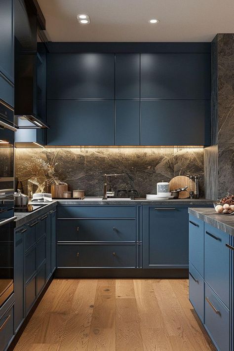 Top 21 Stunning Blue Cabinet Backsplash Ideas for Your Kitchen Blue Cabinet Backsplash, Blue Aesthetic Home Decor, Modern Kitchen Blue, Cabinet Backsplash Ideas, Blue Aesthetic Home, Kitchen Ideas Blue, Blue Kitchen Paint, Blue Kitchen Inspiration, Blue Kitchen Ideas