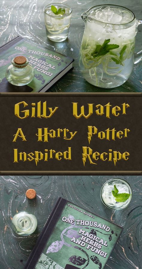 Gilly Water: A Harry Potter Inspired Recipe - Geeks Who Eat Harry Potter Chicken Recipe, Jelly Slugs Harry Potter, Harry Potter Magical Objects, Easy Harry Potter Cocktails, Harry Potter Goblet Of Fire Dinner, Harry Potter Movie Night Snacks Easy, Harry Potter Inspired Food Recipes, Harry Potter Party Menu Ideas, Goblet Of Fire Snacks