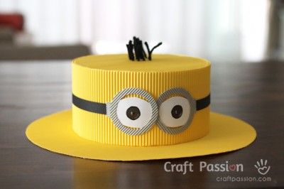 Minion Hat | Fun Family Crafts Funny Hats Diy, Candy Land Party, Minion Craft, Easter Hat Parade, Diy Minions, Minion Hats, Crazy Hat, Crazy Hat Day, Silly Hats