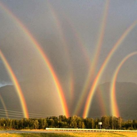 Eight Rainbows! Quite The Phenomenon...Seen In Lehigh Valley, PA. Modele Zentangle, Futurisme Retro, Matka Natura, Belle Nature, Image Nature, Lehigh Valley, Alam Yang Indah, Alam Semula Jadi, Beautiful Sky