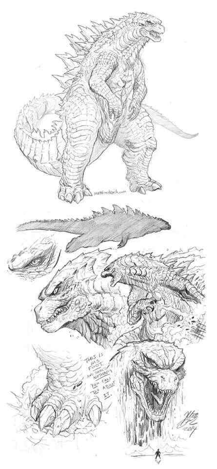 Artwork Godzilla Reference, Kaiju Drawing, Godzilla Sketch, Godzilla Drawing, Tato Maori, Godzilla Tattoo, Monster Ideas, Godzilla Funny, Godzilla Wallpaper