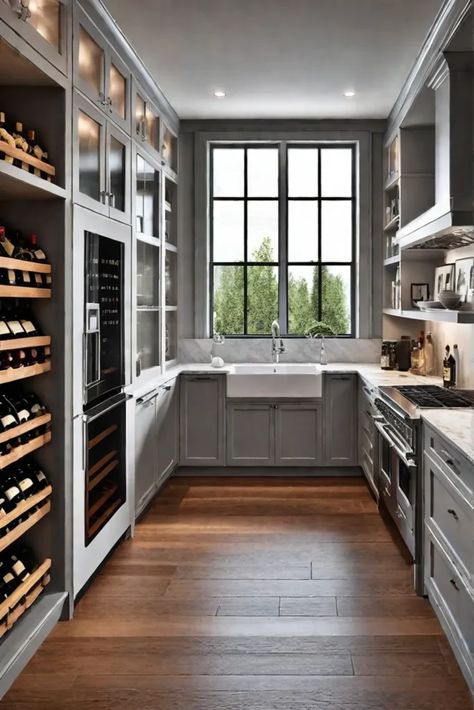 Kitchen with butlers pantry Butlers Pantry With Cabinets, Prep Kitchen Design Butler Pantry, Butler Pantry Behind Kitchen Wall, Butler Kitchen Ideas, Farmhouse Butlers Pantry Ideas, Mudroom Butlers Pantry Combo, Dining Room To Butlers Pantry, Laundry Butlers Pantry Combo, Skullery Butler Pantry