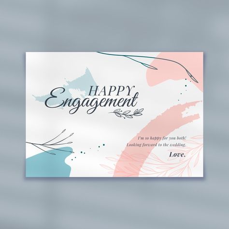 Engagement Card Template, Engagement Card Design, Engagement Greetings, Love Celebration, Happy Engagement, Calligraphy Cards, Engagement Card, Card Templates Free, Engagement Cards