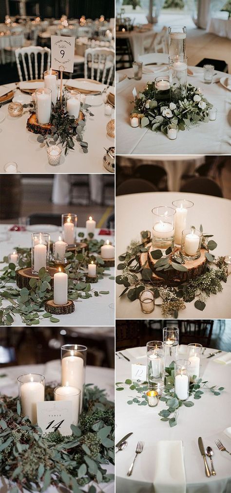 Wedding Ceremony Ideas, Rustic Wedding Decorations, Simple Wedding Centerpieces, Candles Wedding, Candle Wedding Centerpieces, Elegant Candles, Simple Centerpieces, Rustic Wedding Centerpieces, Wedding Table Decorations