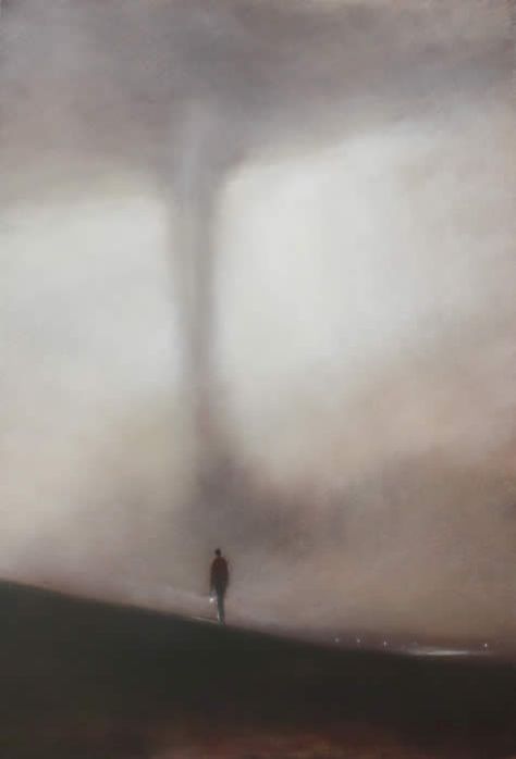 Scott Hill "Tornado" painting. I want this! Or another painting of his. I like his snow series. Painting Thunderstorm, Tornado Painting, Scott Hill, Weather Painting, Hill Drawing, Storm Artwork, Storm Painting, Advanced Higher Art, Weather Art