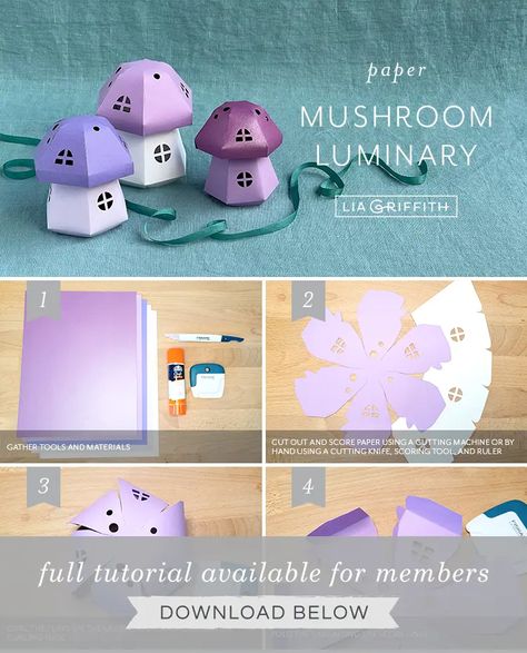 Luminaries Diy, Small Business Ideas Products, Luminary Diy, Birthday Party Template, Paper Lanterns Diy, Mushroom Crafts, Silhouette Paper, Party Template, Printable Party Decorations