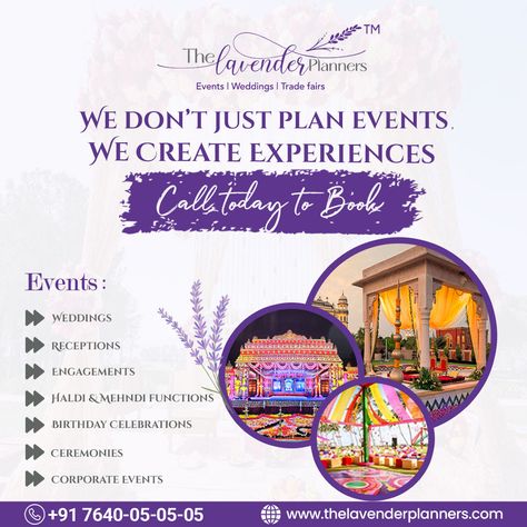 lavender planner event services Event Planner Poster Design, Event Management Creative Ads, Event Planner Poster, Event Planning Poster, Event Planning Flyer, Event Planning Brochure, Event Planers, Party Organisers, Event Management Services