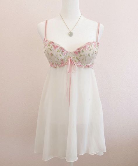 Lazy Day Outfits, Cute Nightgowns, Embroidered Bustier, White Slip Dress, Night Dress For Women, Cute Lingerie, White Slip, Payment Plan, Lingerie Dress