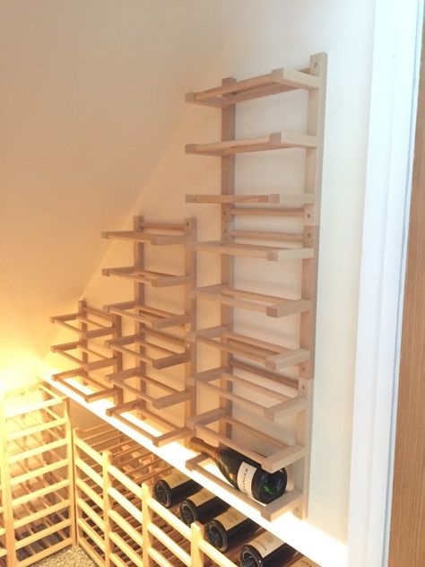 Wall Wine Rack, a BROGRUND Towel Rail Hack - IKEA Hackers Rack Storage Ideas, Gömda Rum, Ikea Wine Rack, Diy Wine Rack Projects, Wine Rack Projects, Diy Rack, Wine Rack Design, Wine Closet, Wine Rack Storage