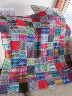 Patchwork, Sock Yarn Projects, Sock Yarn Blanket, Knitting Projects Blanket, Scrap Crochet, Yarn Blanket, Basketweave Stitch, Easy Knitting Patterns, Yarn Projects