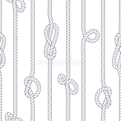 Vertical marine rope with knots seamless vector print. Vertical white marine rop , #AFFILIATE, #rope, #knots, #Vertical, #marine, #print #ad Patchwork, Sketchbook Pages, Rope Tattoo, Rope Drawing, Marine Rope, Knot Tattoo, Rope Knots, Print Illustration, Abstract Logo