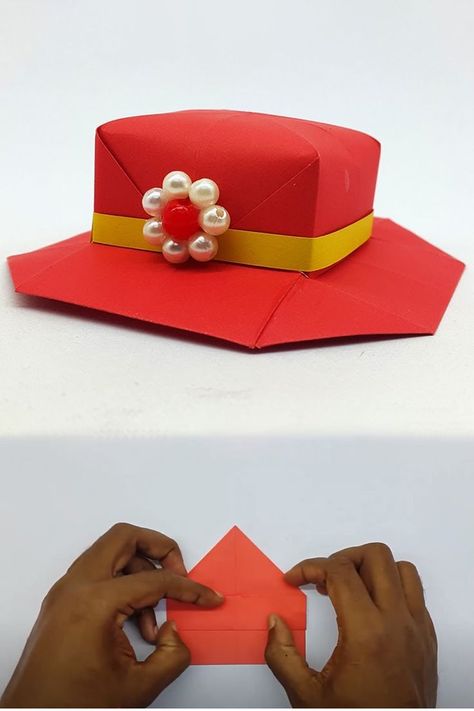 In this video i'll show you how to make a perfect paper hat | DIY Cap| Paper Hat | Paper Hat Making With Color Paper - How to make a Hat with paper easily and simply is shown in this origami paper craft video tutorial. #Hat #Tutorial #Craft Paper Hat Diy, Origami Hat, Origami Paper Craft, Make A Hat, Hat Diy, Craft Video, Paper Craft Videos, Hat Tutorial, Paper Hat