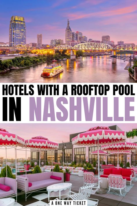 The only thing that can make a visit to Music City better is to make sure you book the absolute best hotel possible. By staying at a hotel in Nashville that has a rooftop pool and maybe even a rooftop bar or restaurant, you can have fun right where you’re staying with epic views of the Nashville skyline. | where to stay in nashville | best hotels in nashville tn | best rooftop pools in nashville | best pool rooftop hotels in nashville | nashville hotels with pools | places to stay in nashville Nashville Boutique Hotel, Virgin Hotel Nashville, Where To Stay Nashville, Bars In Nashville Tn, Places To Stay Nashville Tennessee, Spas In Nashville Tn, Best Place To Stay In Nashville, Where To Stay In Nashville Downtown, Nashville Places To Stay