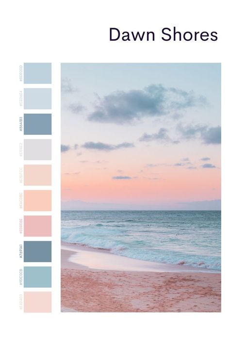 Beach Color Palettes, Beach House Colors, Coastal Color Palette, Beachy Colors, Relaxing Beach, Beach Wedding Colors, Sunset Surf, House Color Palettes, Beach At Sunset