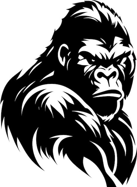 Gorilla black monochrome mascot logo | Premium Vector #Freepik #vector #wildlife-logo #animal-logo #jungle-illustration #jungle Silverback Gorilla Tattoo, Gorilla Sketch, Animal Silhouette Art, Wildlife Logo, Gorilla Ink, Gorilla Logo, Old School Rose, Sillouette Art, Side View Drawing