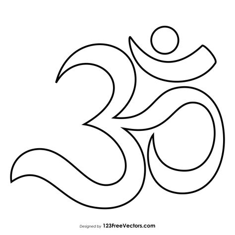 Free Download Om / Aum / Ohm Sign Outline Vector Image in Adobe Illustrator Eps & Ai file formats. Om Sign Om Symbol, Om Images Om Symbol Art, Om Outline, Om Sign Tattoo, Om Background, Buddha Outline, Chakra Svg, Hamsa Outline, Spiritual Drawing