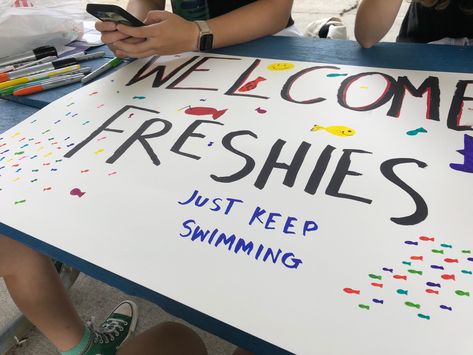 Freshmen Orientation Posters, Freshman Posters Ideas, Freshman Hallway Decorations, Freshman Spirit Posters, Freshman Poster Ideas High Schools, Freshman Welcome Posters, Freshman Cheer Signs, Freshman Class Signs, Class Signs Pep Rally Freshman