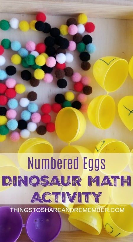 Numbered Eggs Dinosaur Math Activity Dinosaur Math, Preschool Math Lessons, Dinosaur Unit Study, Dinosaur Ideas, Math Activities For Toddlers, Number Activities Preschool, Dinosaur Theme Preschool, Dinosaur Activities Preschool, Identifying Numbers