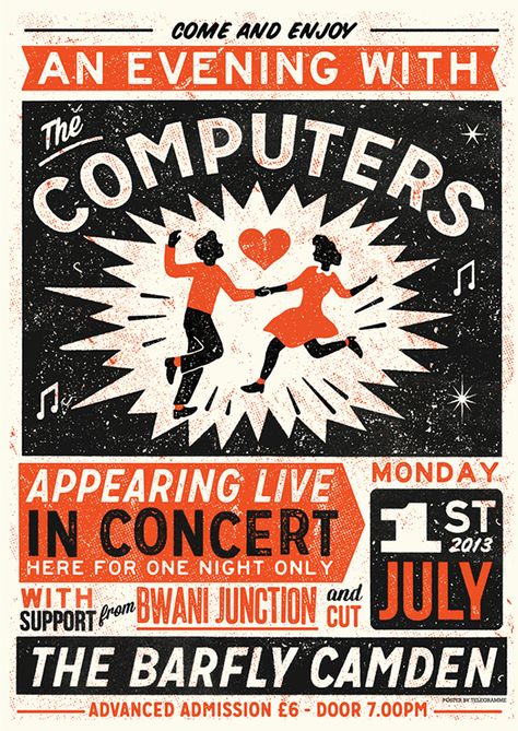 Gig Poster, Retro Posters, Gig Posters Design, Posters Inspiration, Inspiration Typographie, Best Posters, Printed Posters, Screen Print Poster, Flyer Design Inspiration