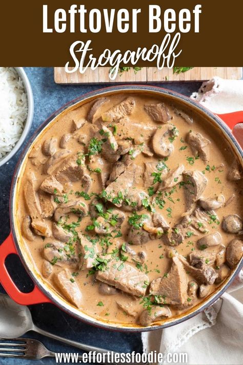 Beef Chuck Roast Recipes, Leftover Beef Recipes, Leftover Roast Beef Recipes, Leftover Steak Recipes, Leftover Pot Roast, Chuck Roast Recipes, Leftover Roast Beef, Beef Stroganoff Recipe, Roast Beef Stroganoff