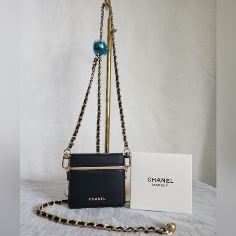 -100% Authentic Rare Chanel Mini Beaute Bag With Mirror -From Chanel Fragrance And Beauty Collection. -Beauty Case Box Converted Into Crossbody Or Waist Bag By Adding Unbranded Adjustable Chain -Fits A Keys, Card, And Lipsticks -Come With Box Please Look Through All The Pictures And Ask Any Questions You Might Have. Also Check Out My Other Listings For More Bags Chanel Makeup Bag, Chanel Pouch, Chanel Mini Square, Chanel Fragrance, Waist Purse, Chanel Clutch, Shoulder Necklace, Mirror Color, Chanel Mini