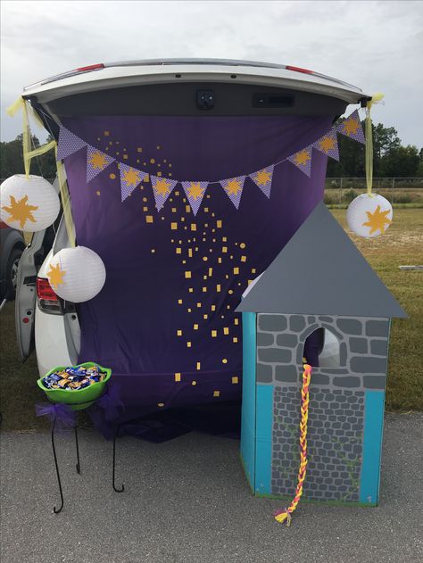 Tangled Rapunzel trunk or treat castle