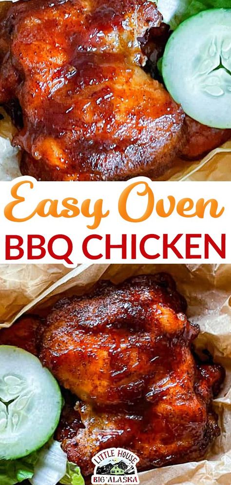 Oven Baked Barbecue Chicken Drumsticks, Baked Chicken Barbecue, Boneless Bbq Chicken In Oven, Boneless Barbecue Chicken, Barbecue Chicken In Oven, Bbq Chicken Thigh Recipes Oven, Best Oven Bbq Chicken, Oven Roasted Barbecue Chicken, Chicken With Bbq Sauce In Oven