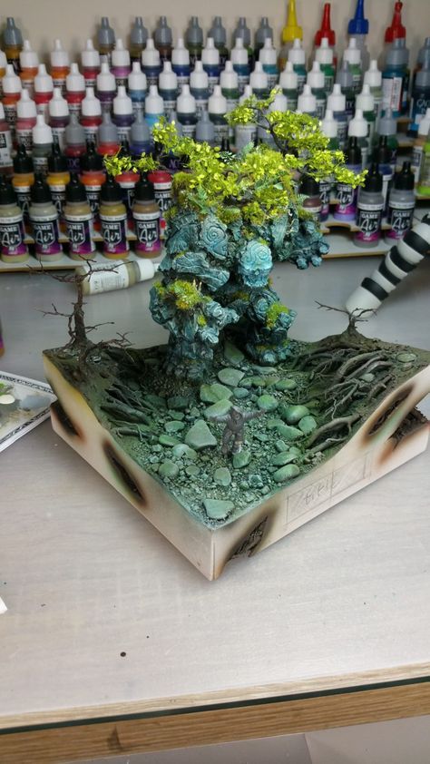 Forest Golem, Diorama Forest, Pokemon Diorama, Diorama Tutorial, Forest Miniature, Forest Diorama, Diorama Diy, 3d Diorama, Diorama Art