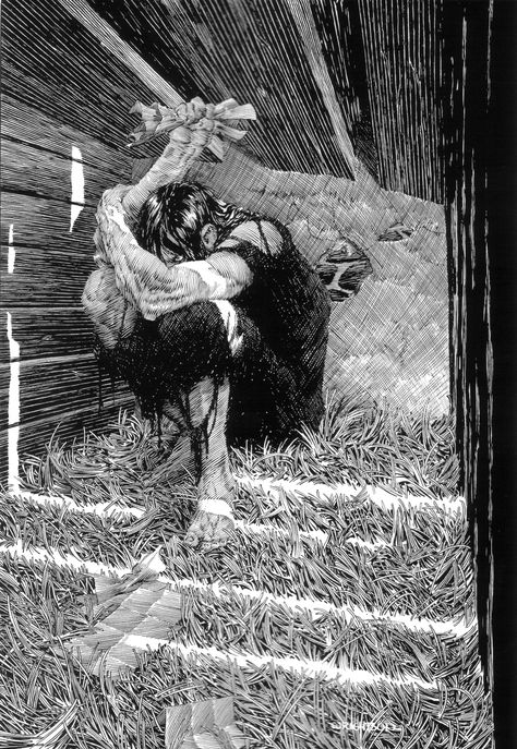 Chiaroscuro, Art And Illustration, Frankenstein Illustration, Frankenstein Art, The Modern Prometheus, Bernie Wrightson, 흑백 그림, Art Et Illustration, 판타지 아트