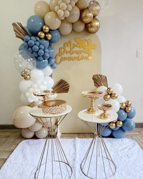 birthday decoracion wonderfuldecor design ideas hoom Crazy Birthday Cakes, Bautizo Ideas Decoracion, Bautizo Ideas Boy, Baloon Garland, Boy Communion Cake, Baptism Decorations Boy, Primera Comunion Ideas, Mermaid Birthday Decorations, Boys First Communion