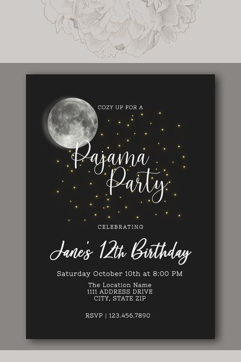 Adult Pajama Party Invitations, Pajama Party Grown Up, Pajama Party Invitations, Adult Pajamas Party, Adult Slumber Party, 34 Birthday, Xv Ideas, Cozy Gathering, Slumber Party Invitations