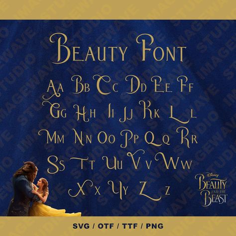 Create a magical birthday party with this beautiful Beauty and the Beast SVG font and clipart! Use the font to create custom invitations, cake toppers, and other party decorations. The clipart is perfect for adding a touch of magic to your party.

#beautyandthebeast #svg #silhouette #birthdayparty #clipart #scriptfont Magical Fonts Alphabet, Unique Fonts Alphabet, Tangled Font, Disney Font Alphabet, Fairytale Font, Princess Font, Beauty And The Beast Svg, Magic Font, Leavers Shirt