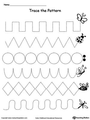*FREE* Trace The Pattern Worksheet: Bug Trail. Help your child develop their pre-writing and fine motor skills with this printable worksheet. Tracing Skills Preschool, Trace Patterns Preschool, Preschool Drawing Worksheets, Handwriting Patterns Writing Practice, Free Pattern Worksheets For Kindergarten, Small Medium Large Preschool Worksheets, Tracing Patterns For Preschool, Trace The Lines Preschool Printables, Fine Motor Printables Free