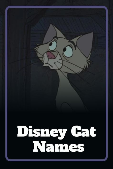 Looking for a Disney name for your new feline friend? Check out our list of cat names, inspired by Disney cats! Disney Cats Names, Disney Character Names List, Cute Black Cat Cartoon, Magical Cat Names, Male Cat Names Unique, Cat Names List, Disney Cat Names, Disney Pet Names, Disney Cat Characters