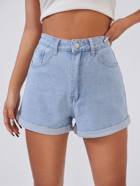 Vintage Denim Skirt, Denim Shorts Outfit, Outfits Mit Shorts, Estilo Denim, Seluar Pendek, Mom Jeans Shorts, Mode Jeans, Jeans Mom, High Waisted Jean Shorts