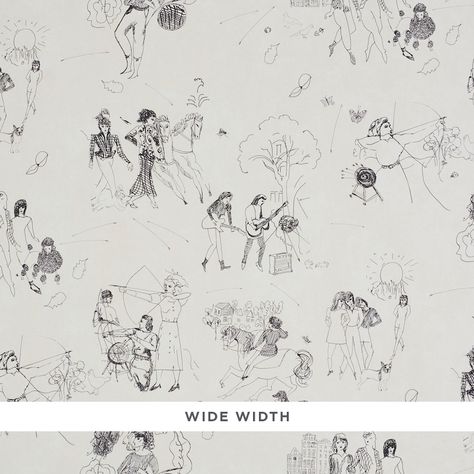 Toile De Femmes - Parchment Wallcovering | Schumacher Toile Design, Schumacher Wallpaper, Toile Pattern, Toile Wallpaper, The Joy Of Painting, Space Gallery, Wallpaper Rolls, Home Building Design, Painting Services