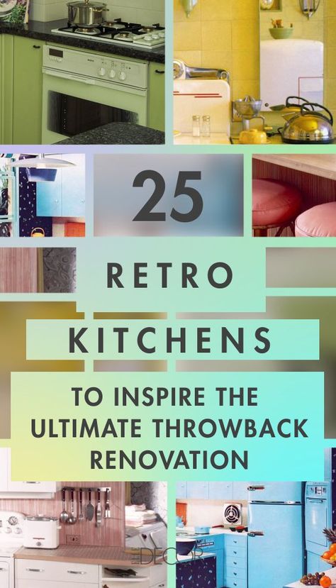 Kitchen Decor Retro Kitchen White Cabinets, Retro Backsplash Kitchen, Retro Kitchen Backsplash, Quirky Kitchen Ideas, Retro Remodel, White Suburban, Retro Kitchen Cabinets, Modern Retro Kitchen, Vintage Modern Kitchen