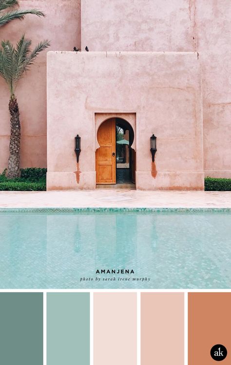 a blush and green Morrocan-inspired color palette // blush pink, palm green // photo by Sarah Irene Murphy Palm Green, Color Schemes Colour Palettes, Color Palette Design, Colour Pallette, Colour Pallete, Colour Board, Decor Minimalist, Colour Schemes, Color Pallets