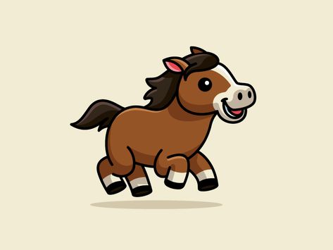 Running Horse by Alfrey Davilla | vaneltia on Dribbble Cute Horse Wallpaper Cartoon, Cute Horse Doodle, Horse Cartoon Illustration, Horse Cute Illustration, Cute Pony Drawing, Horse Cartoon Cute, Horse Drawing Simple, Chibi Horse, Cute Horse Drawing