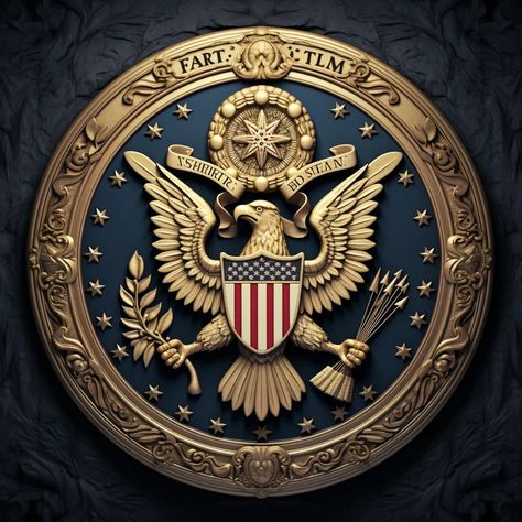 Presidential Seal - Subscribe to our newsletter for daily generative AI art content. #MidJourneyAIart #MidJourney #nft #AI #art #painting #nftartist #AIartgallery #DigitalArt #artwork #AIart #generativeart #GenerativeAI Generative Art, Art Content, Presidential Seal, Harley Davidson Wallpaper, Dreadlock Hairstyles For Men, 3d Cnc, Dreadlock Hairstyles, Logo Ideas, Coat Of Arms