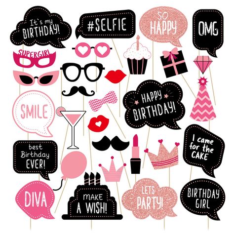 PRICES MAY VARY. ADD More fun to the birthday party: Birthday is one of the best days of the year, with this glitter birthday photobooth props, you can make it extra special by saving the best moments in incredible photos. Perfect for kids & adult, 10th 11th 12th 13th 15th 16th 18th 21st 22nd 25th 30th 40th 50th 60th 70th 80th birthday party, or any ages. REAL Glitter Card Stock: The real glitter is great for adding sparkle and shine to the birthday photo booth props. Our glitter selfie photo bo Teen Party Themes, Birthday Photo Booth Props, Photo Booth Props Birthday, Birthday Photo Booth, Birthday Props, Birthday Photo Booths, Birthday Photo Props, 80th Birthday Party, Cool Birthday Cakes