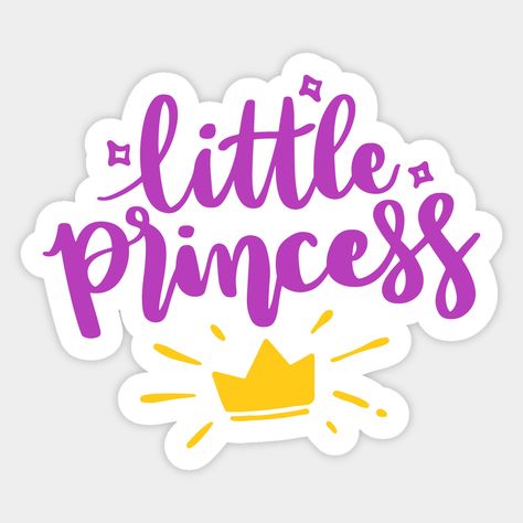 Little Princess -- Choose from our vast selection of stickers to match with your favorite design to make the perfect customized sticker/decal. Perfect to put on water bottles, laptops, hard hats, and car windows. Everything from favorite TV show stickers to funny stickers. For men, women, boys, and girls. Princess Stickers Printable, Disney Princess Stickers, Princess Font, Disneyland Orlando, Stickers Princess, Birthday Toppers, Chocolate Bouquet Diy, Princess Sticker, Amethyst Wedding