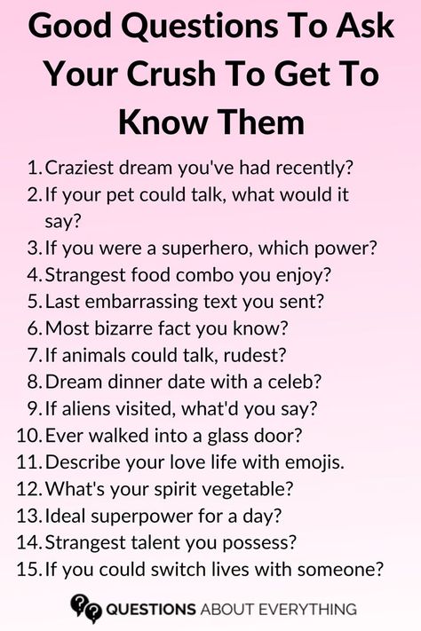 A list of questions to ask your crush! Questions For Your Crush, Questions To Ask Crush, Questions To Ask Your Crush, Text Conversation Starters, Good Questions To Ask, Crush Questions, Best Questions To Ask, Feeling Nervous, Asking Someone Out