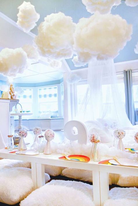 Cloud Party Invitation, On Cloud 9 Birthday Party Games, 27th Heaven Birthday Party, Up In The Clouds Party, Cloud Nine Photoshoot, Dream Birthday Party Theme, Cloud Birthday Party Ideas, Cloud Nine Party Favors, Dream Themed Birthday Party