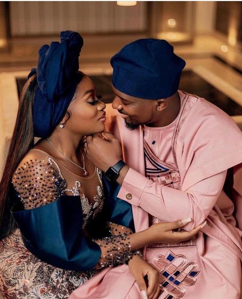 Introduction Wears For Couple, Nigerian Engagement Photos, Pre Wedding Shoot Ideas Outfit, Nigerian Engagement, Nigerian Wedding Dresses Traditional, African Couple, Nigerian Wedding Dress, African Traditional Wedding Dress, Pre Wedding Photoshoot Outfit